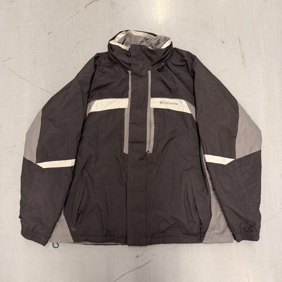 Columbia Men's XL Black Gray White Insulated Winter Ski Jacket